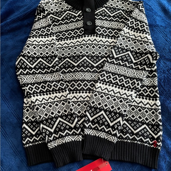 NWT women’s size M 10/12 IZOD black and white sweater - Picture 2 of 8